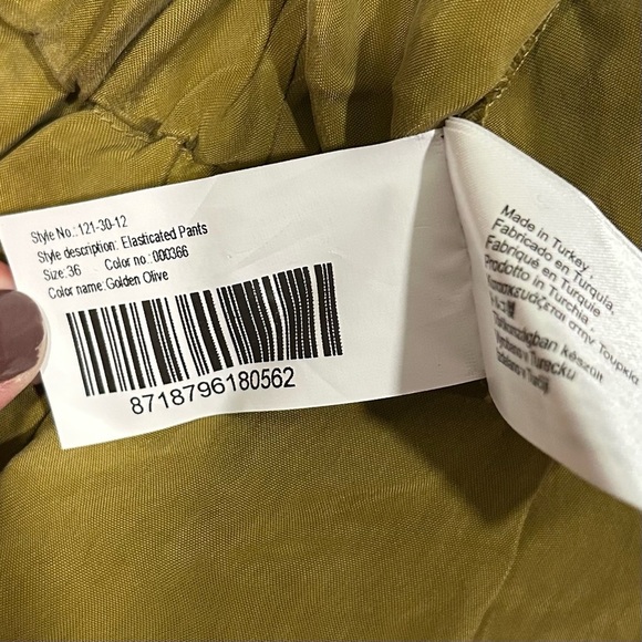 NWT Supertrash ST Studio Olive Green Pull On Elastic Waist Pants Size S EU 36 - Picture 9 of 10
